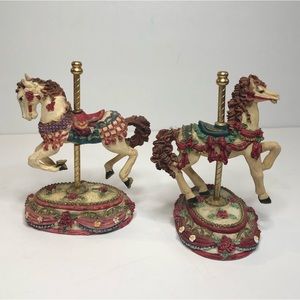 carousel horses set of two small decorative horses